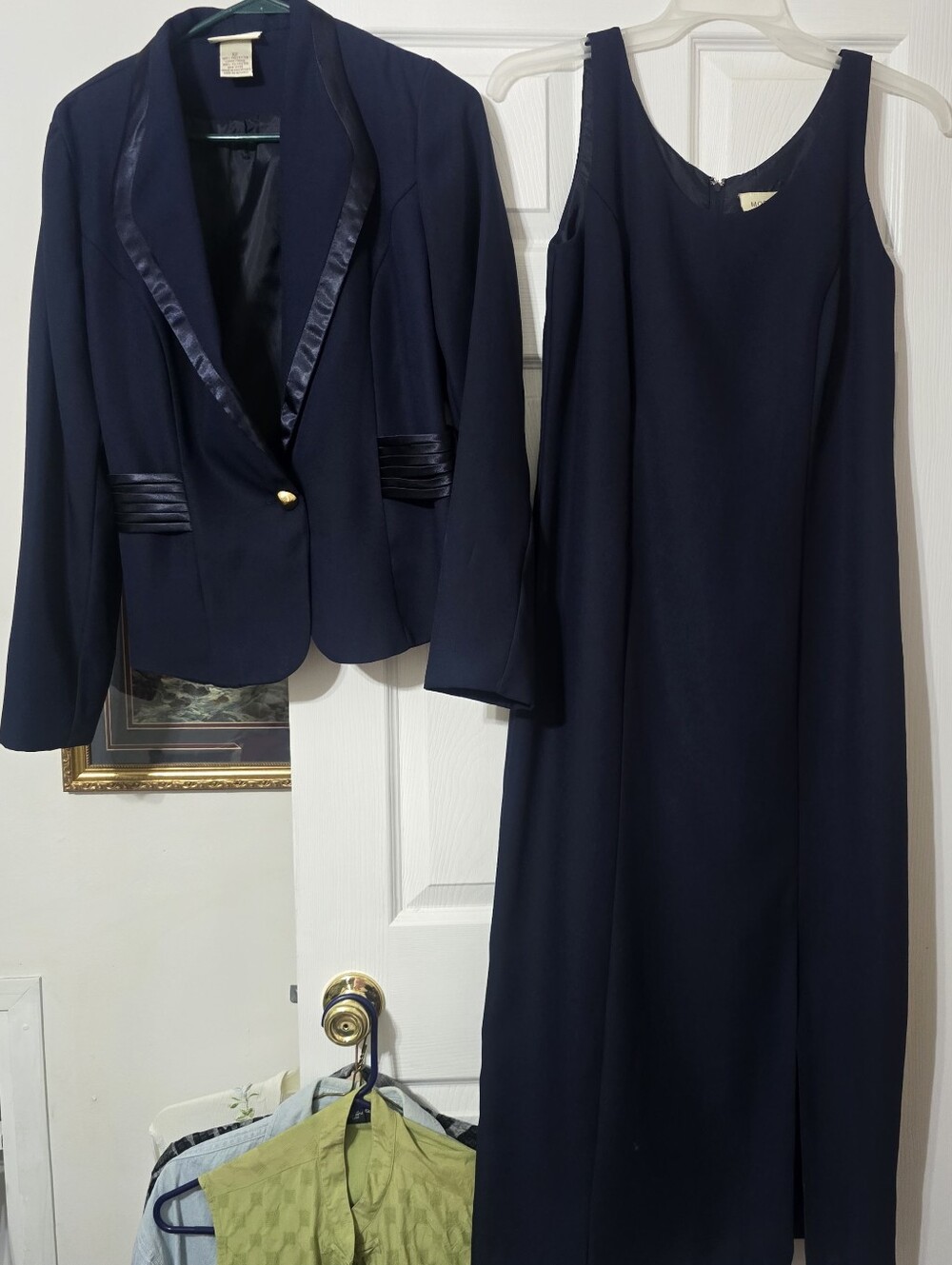 Mosaic Dress Suit Tank Style Midi Length Column Dress With Blazer Size 12